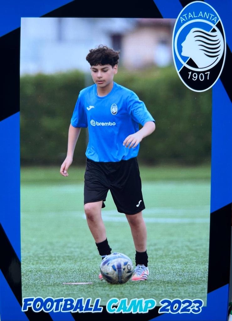 Nico at the Atalanta football camp in 2023