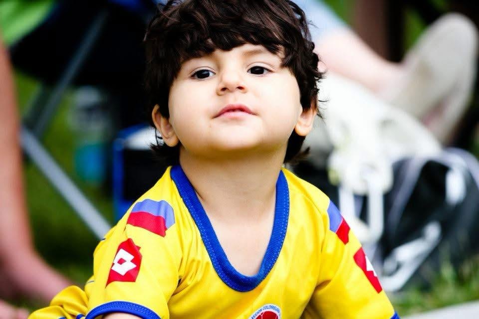 Nico as a toddler in a Colombia shirt