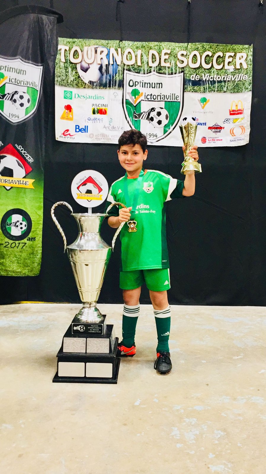 Nico with the Victoriaville tournament cup